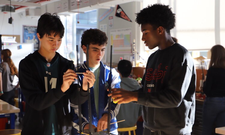 Fieldston Upper students work on a project.
