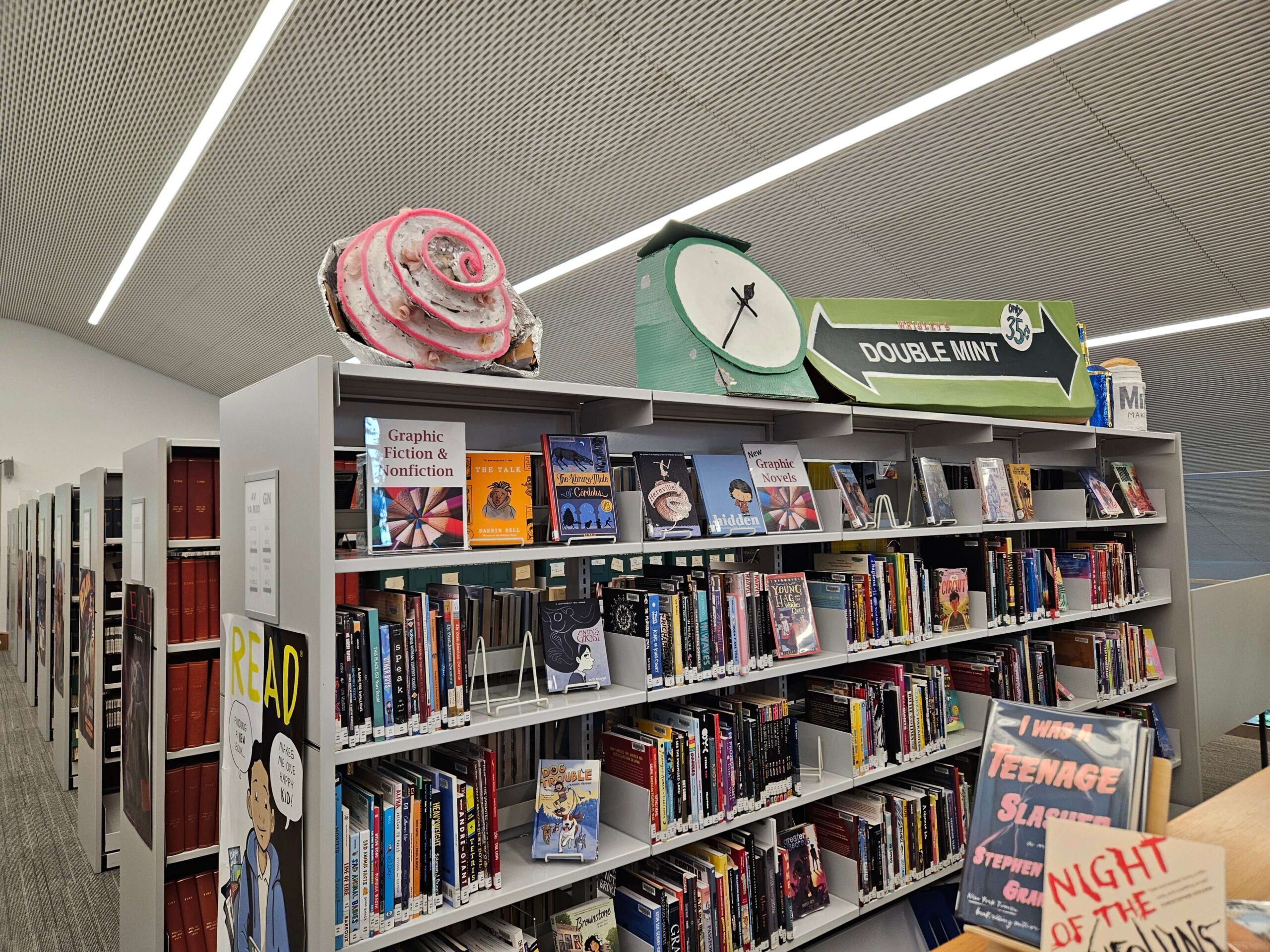 Ethical Culture Fieldston School Tate Library shelves