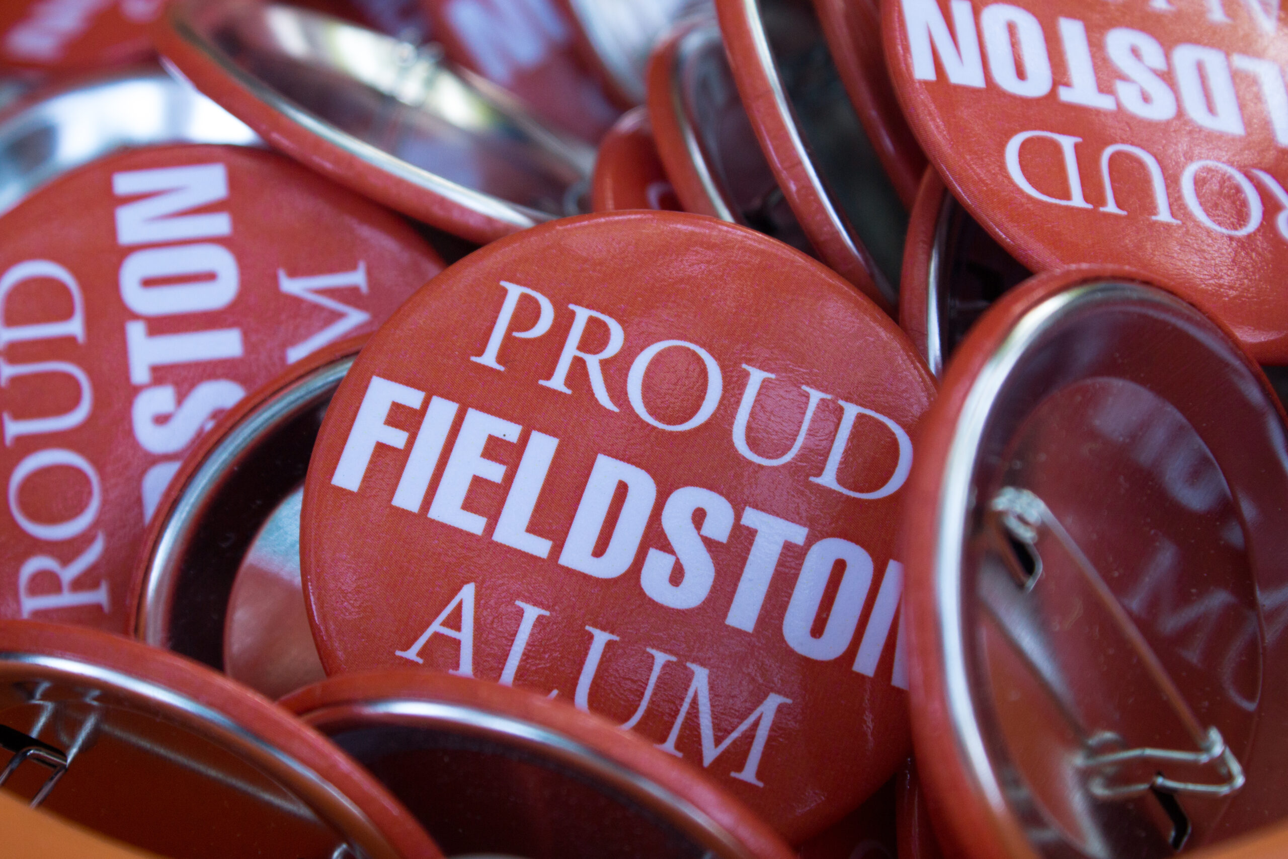 "Proud Fieldston alum" button
