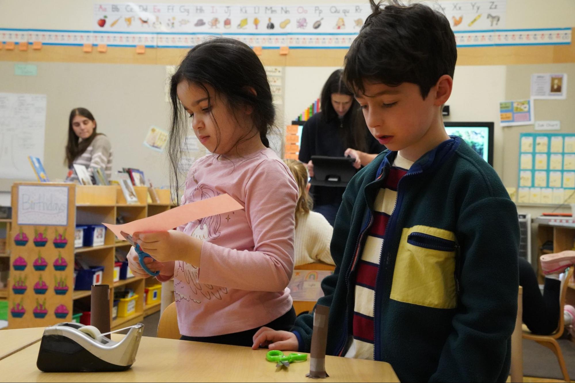 Ethical Culture students work on a project.