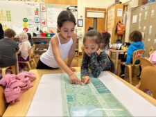 Two Ethical Culture students work on a project.