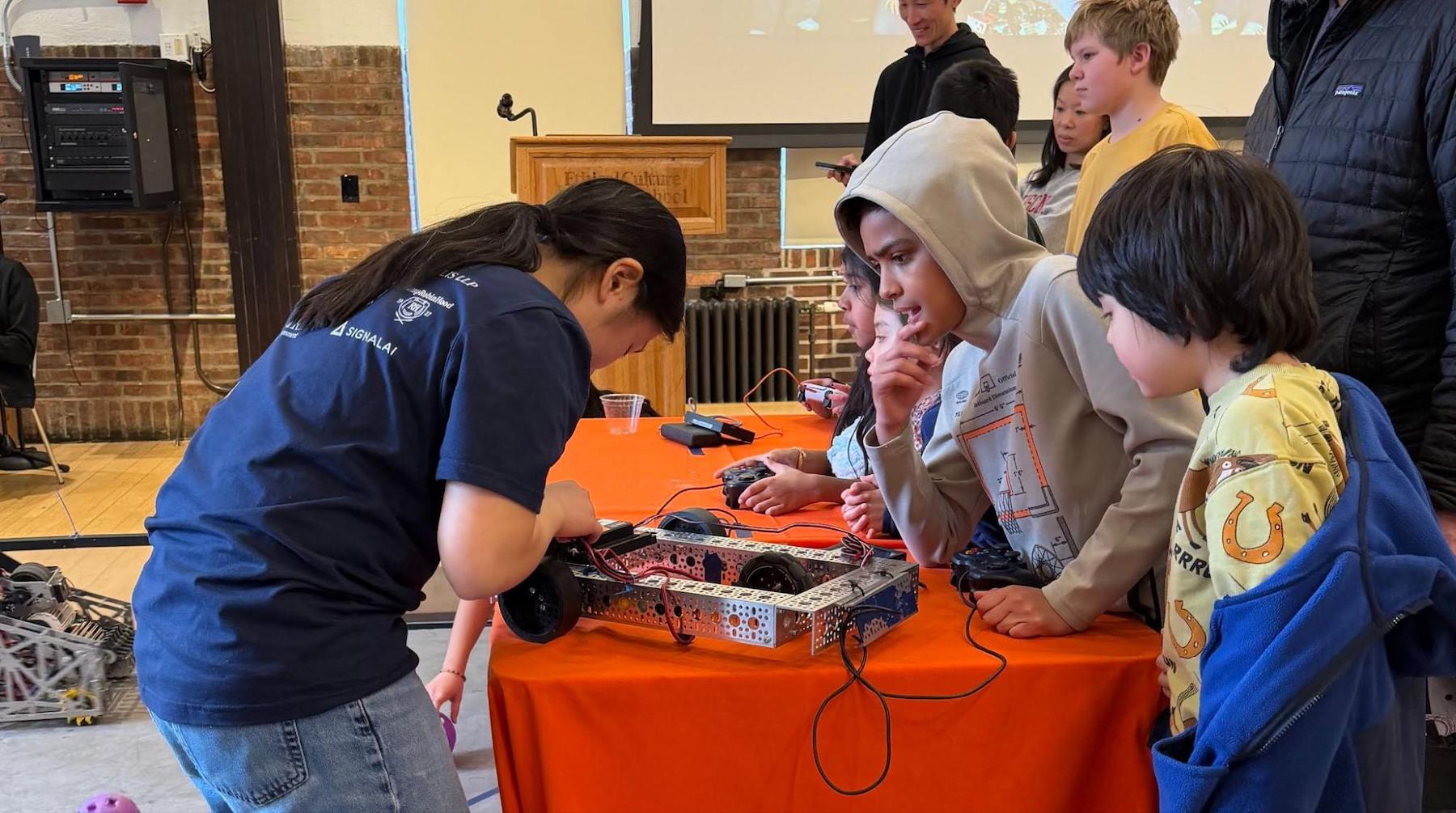Fieldston Robotics student leads experiment