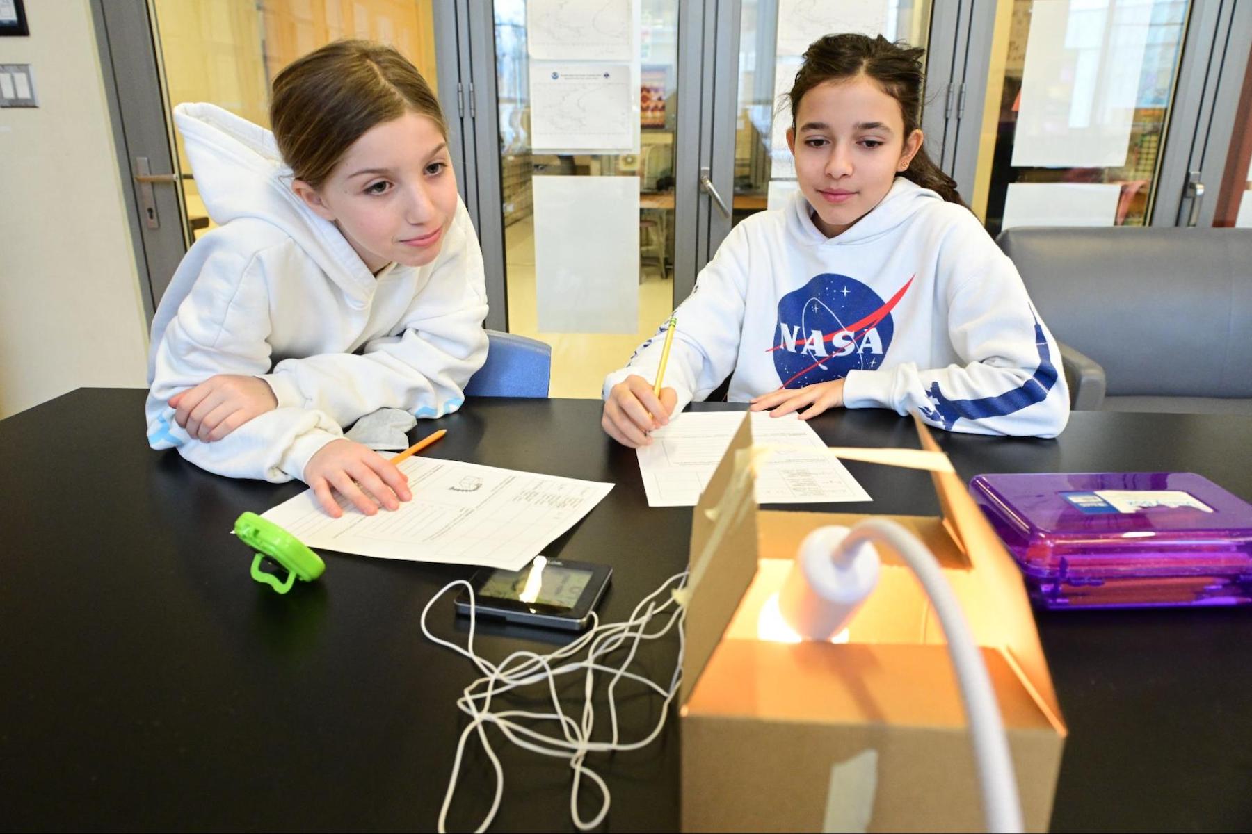 Fieldston Lower 5th Graders doing science experiment