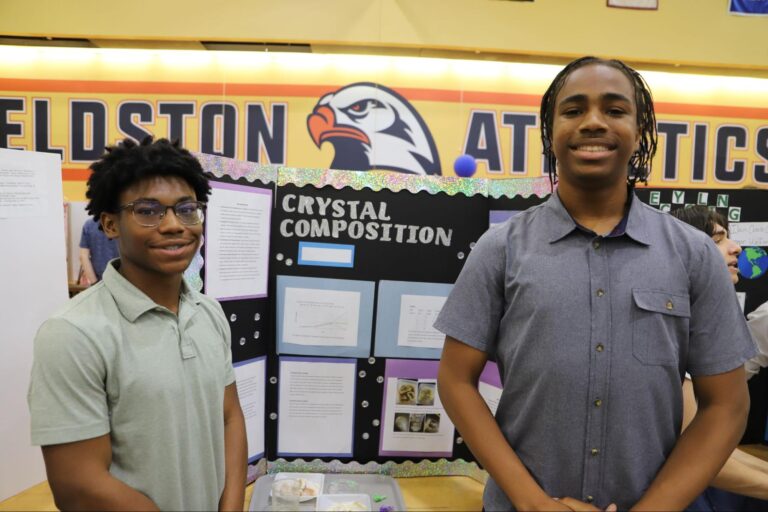 ECFS students pose with science project