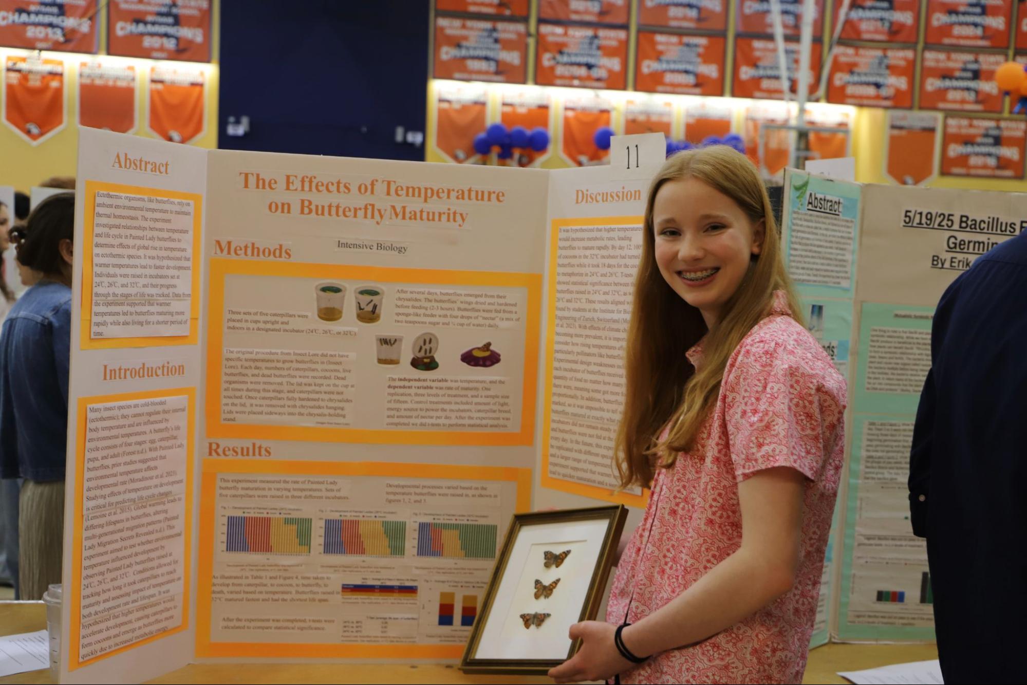 Fieldston Upper student displaying project at Science Expo