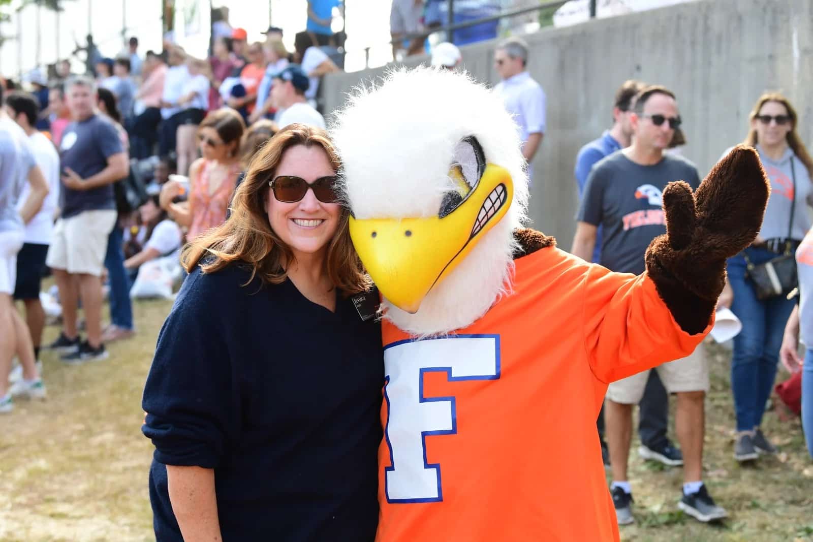Bagby poses with Fieldston Eagle