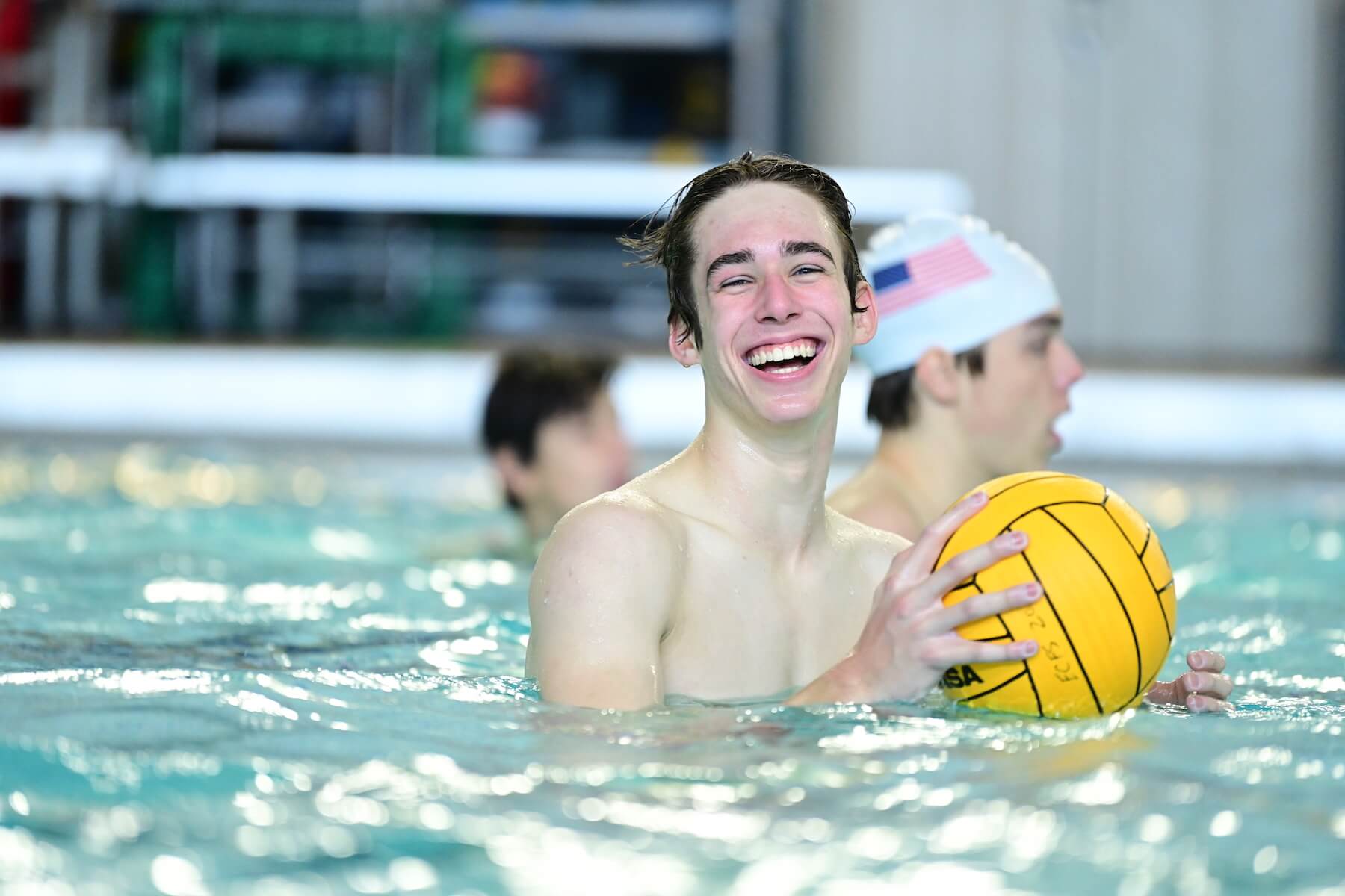 Ethical Culture Fieldston School Fieldston Upper water polo team practices in the pool