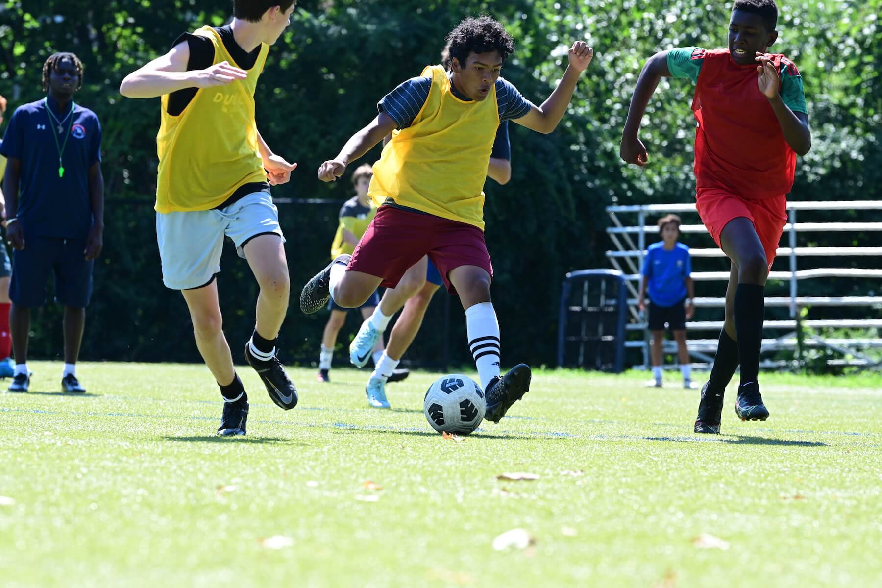 Ethical Culture Fieldston School Fieldston Upper boys soccer team practices on the field