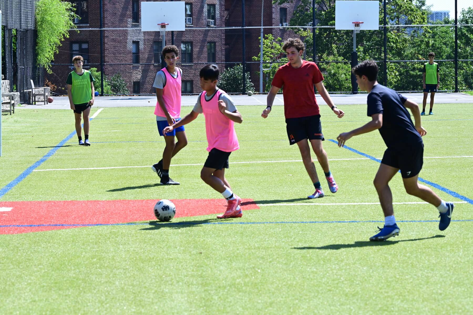 Ethical Culture Fieldston School Fieldston Upper boys soccer team practices on the field