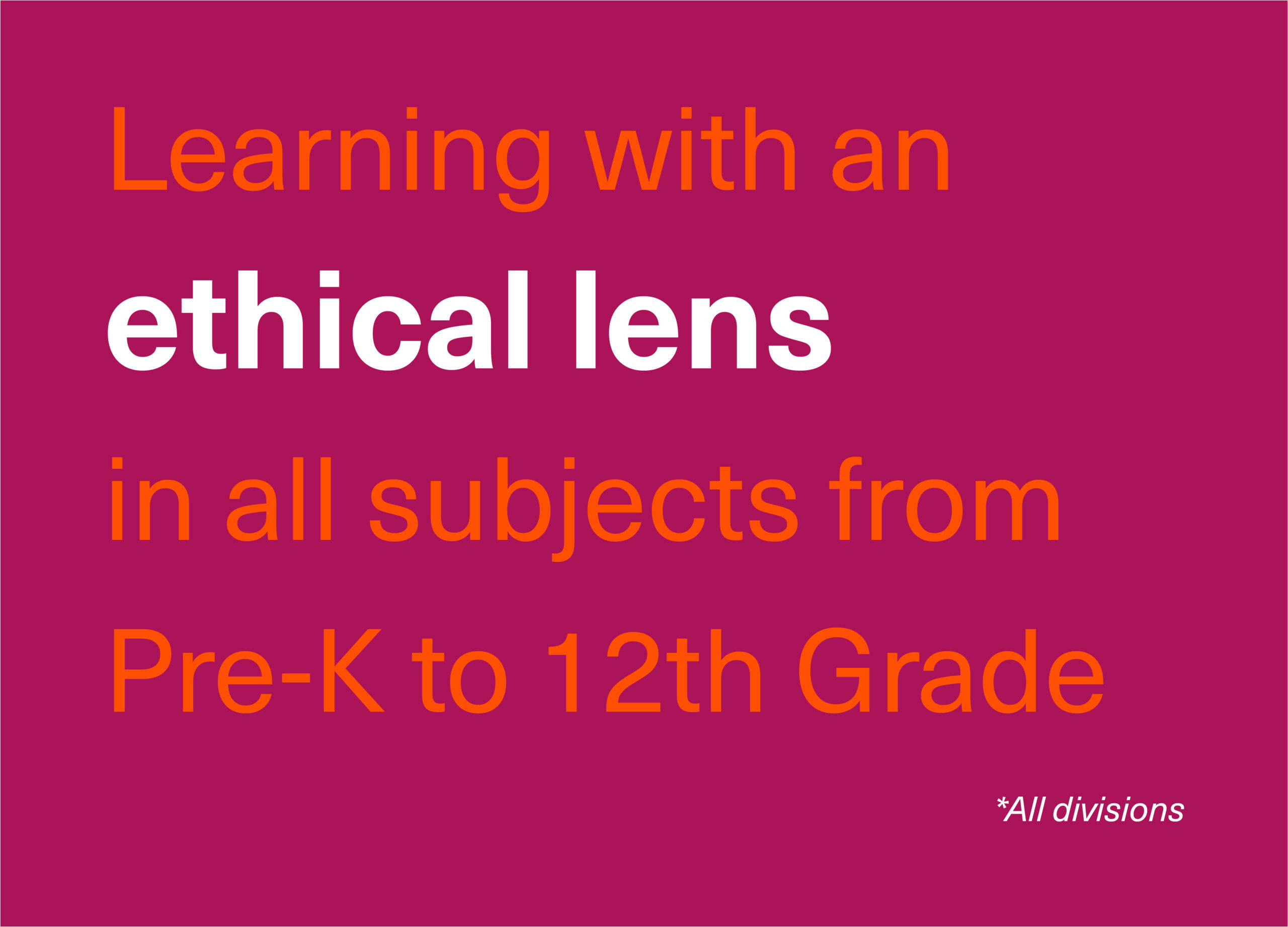 Ethical Culture Fieldston School ECFS By the numbers slide ethical lens