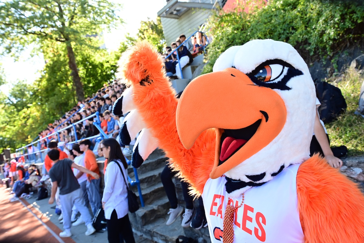 ecfs eagle mascot showing pride