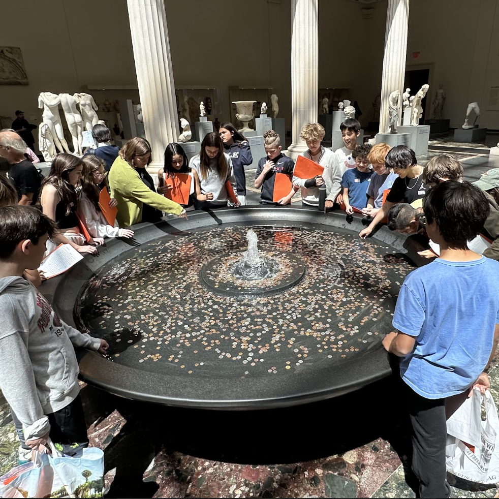 ECFS Middle School students admire an artifact at the Metropolitan Museum of Art