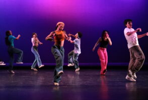 Fieldston Upper student dancers celebrate 50 Years of Hip Hop at 2023 assembly.