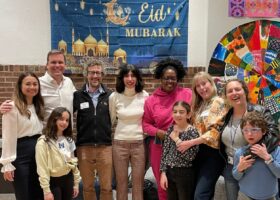 ECFS community gathers for inaugural Eid Around the World Celebration in Spring 2024.