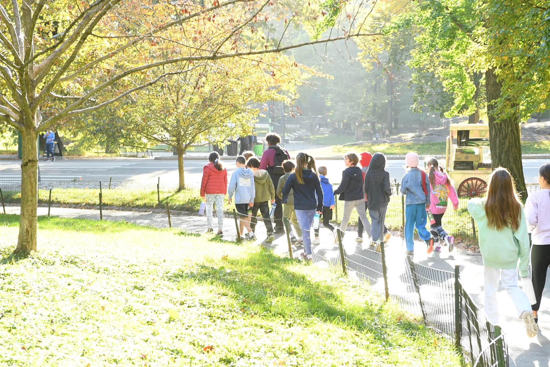 Ethical Culture Fieldston School Ethical Culture School students walk through central park