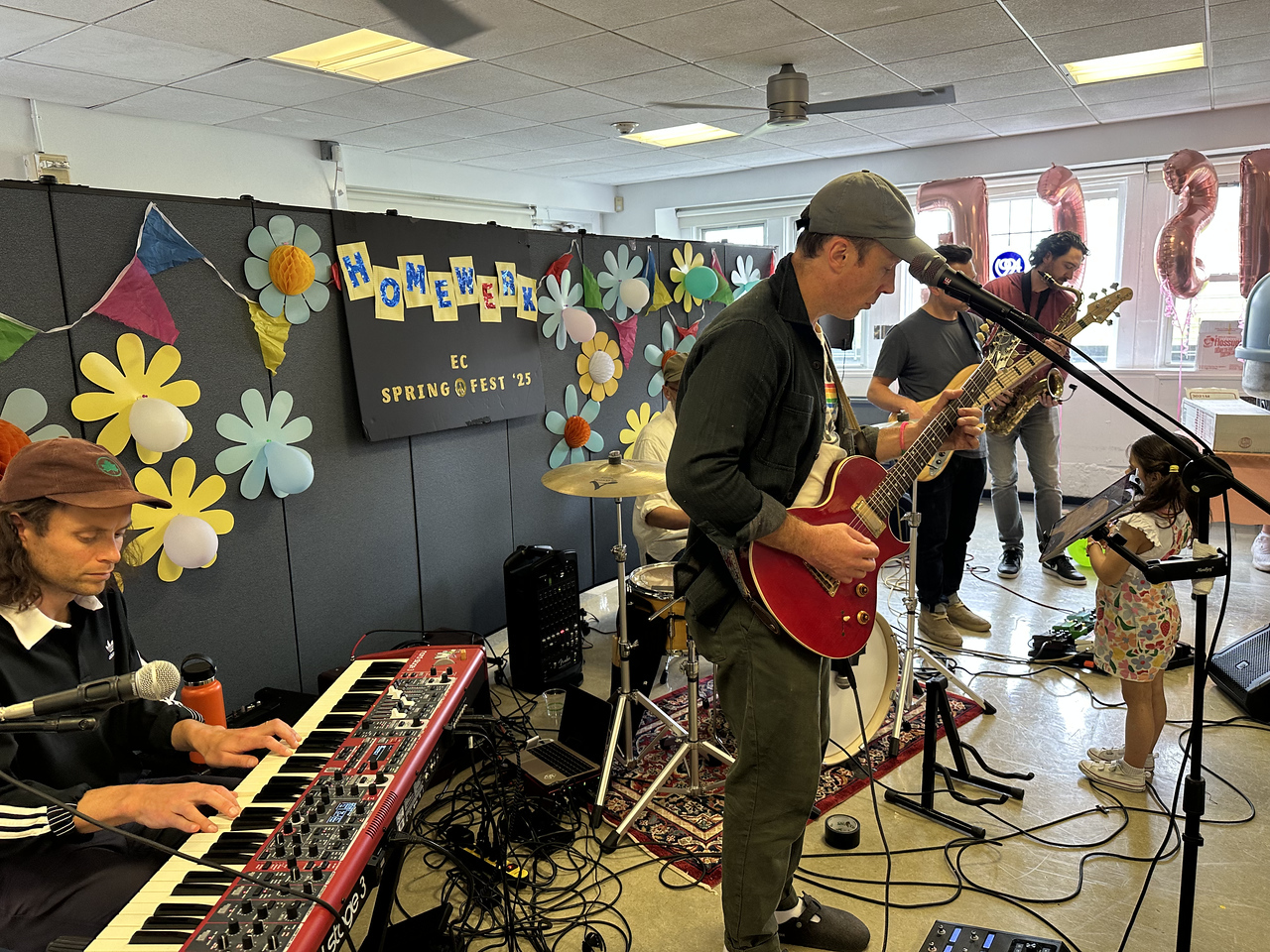 ethical culture fieldston school ethical culture parents perform in a band at the community Spring Fest.