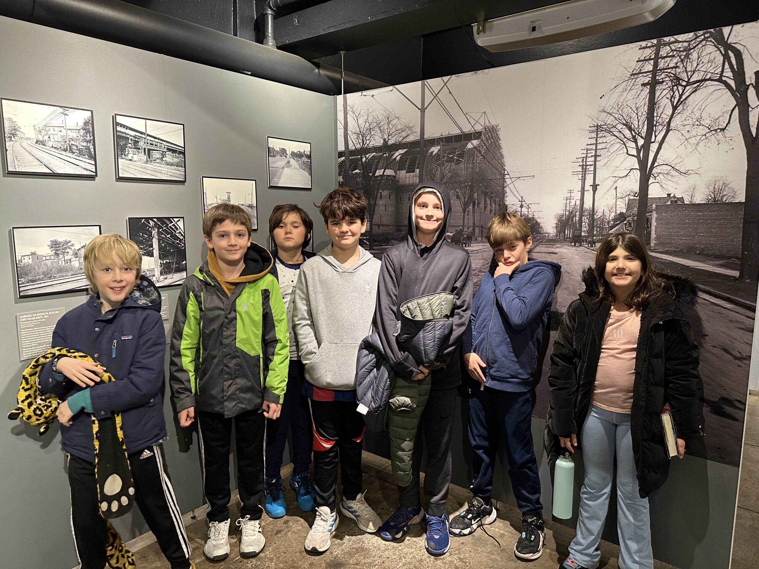 ECFS students pose together at NY Transit Museum.