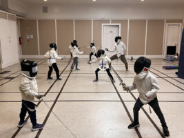 Ethical Culture students practice fencing during after school class.