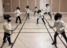 Ethical Culture students practice fencing during after school class.