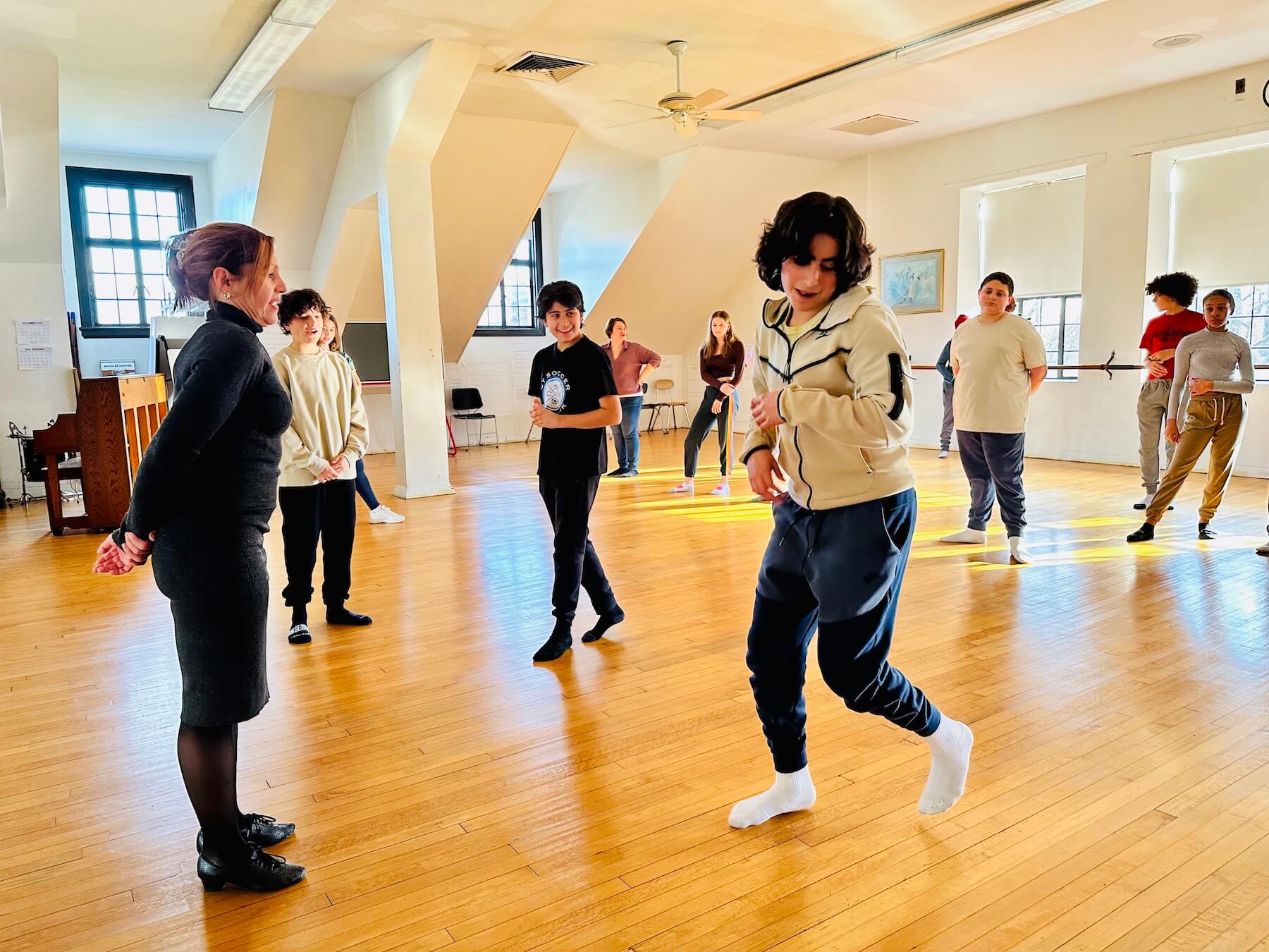 Ethical Culture Fieldston School Fieldston Middle students dancing in Salsa class