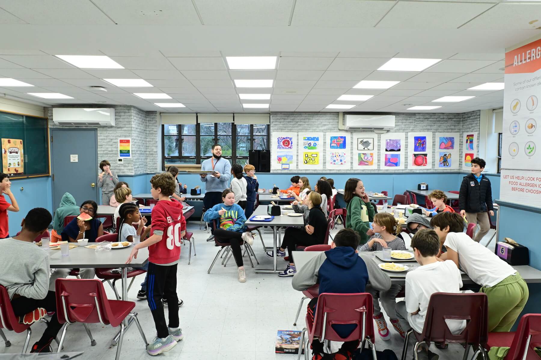 Ethical Culture Fieldston School students enjoying lunch at Fieldston Lower