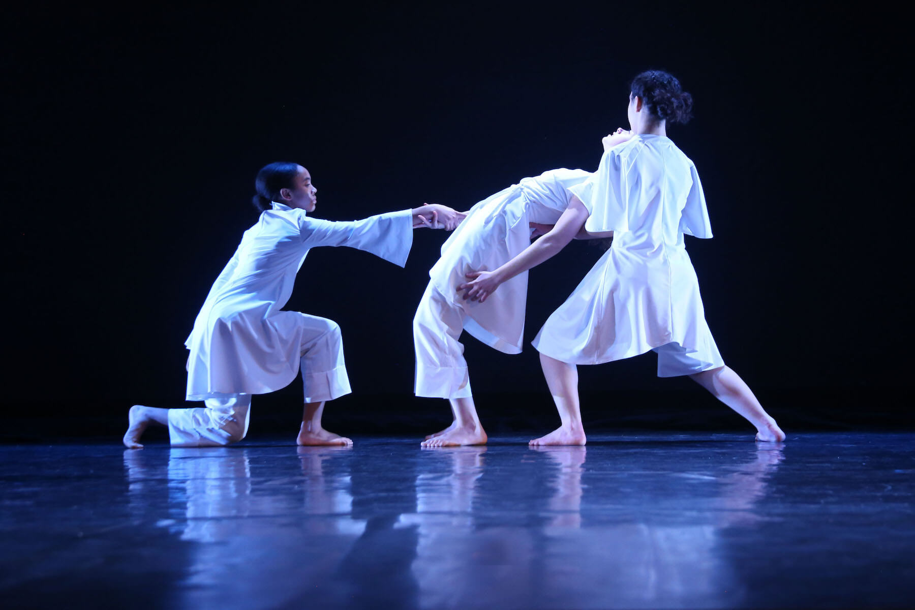 Three Ethical Culture Fieldston School Students perform in Upper School Repertory Dance Project
