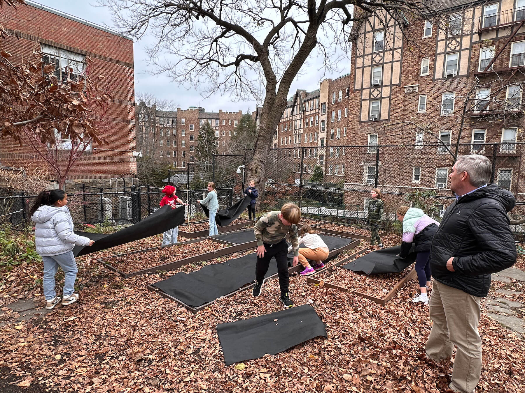 Ethical Culture Fieldston School Fieldston Lower students gardening