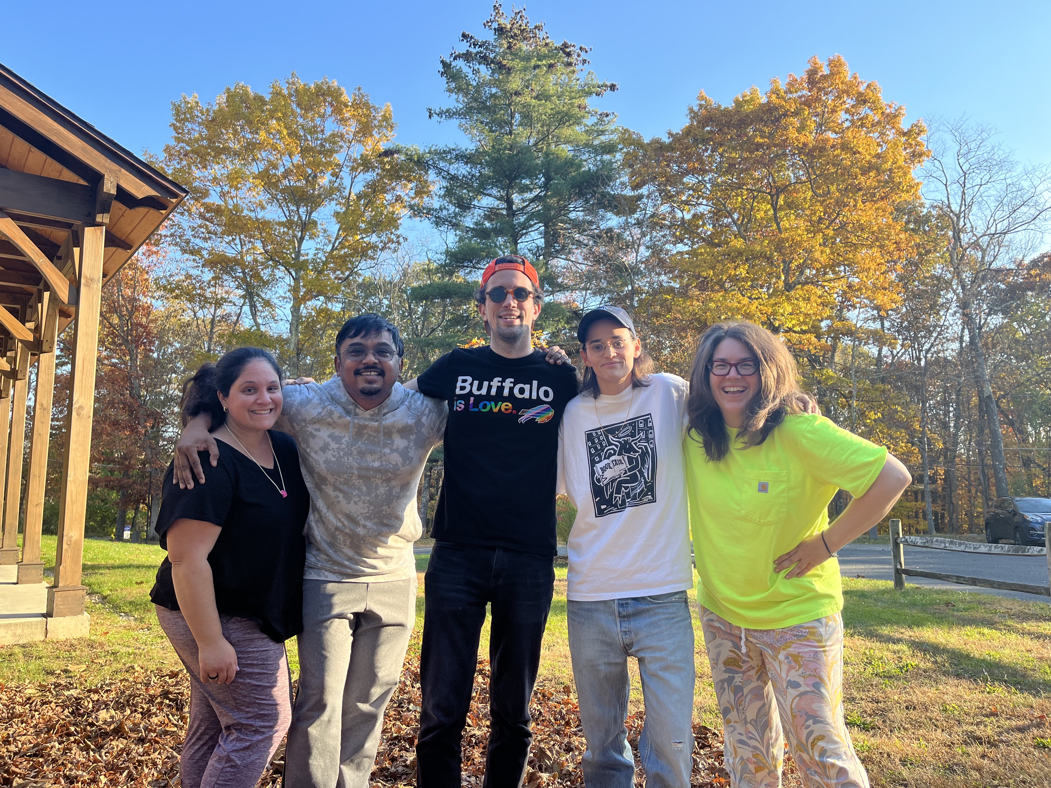 Fieldston Lower chaperones pose together.