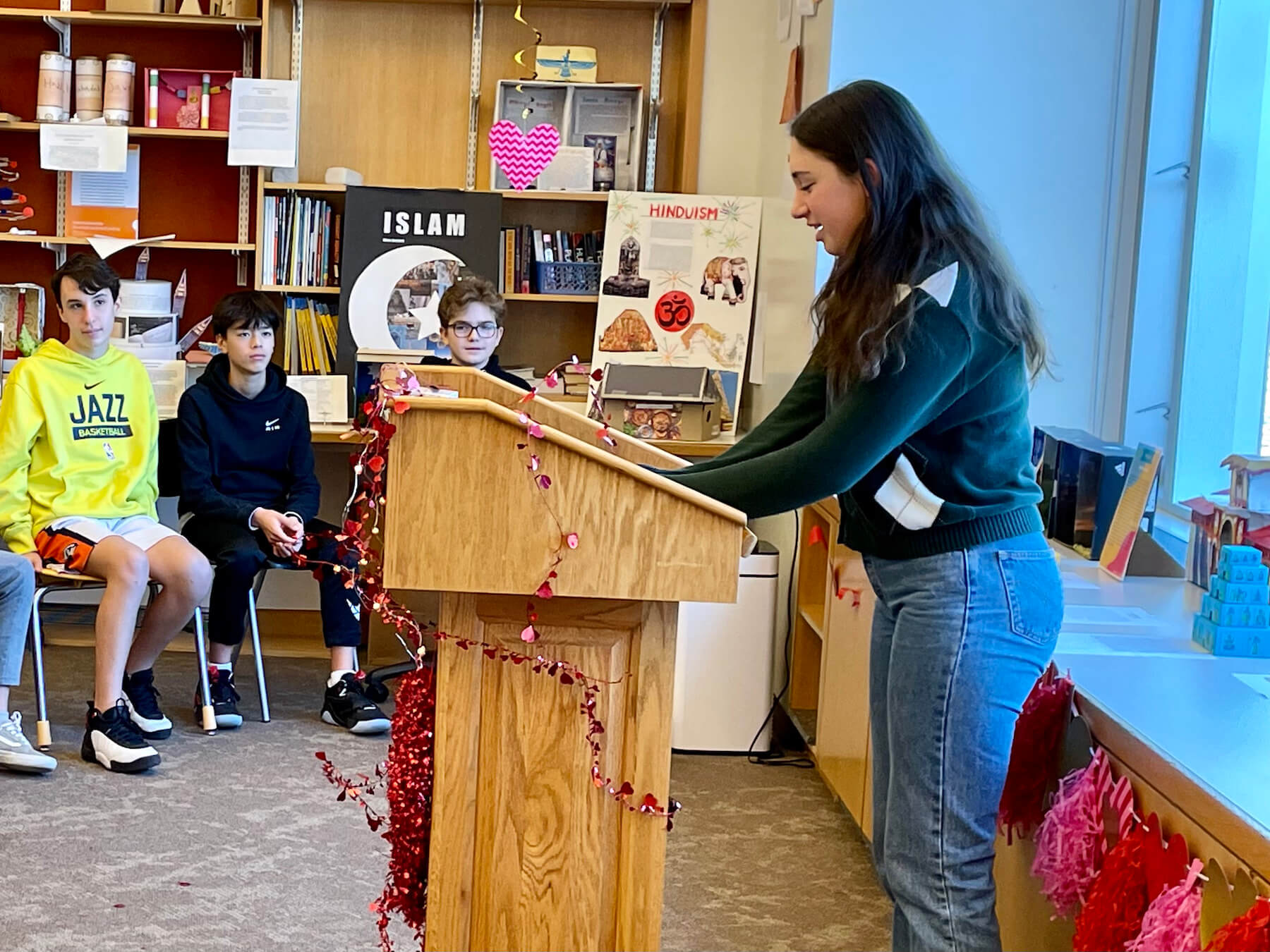Ethical Culture Fieldston School Middle School Students assemble for Love is Love poetry reading