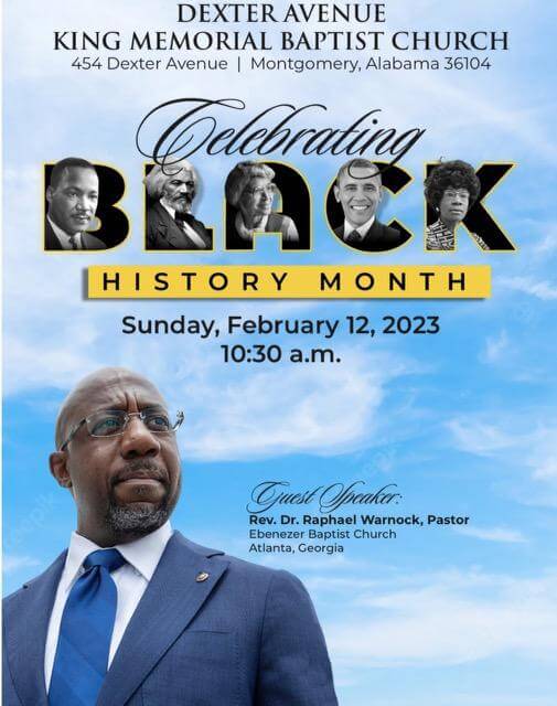 A poster promoting a Black History Month event the Fieldston Upper students attended on their Alabama trip.