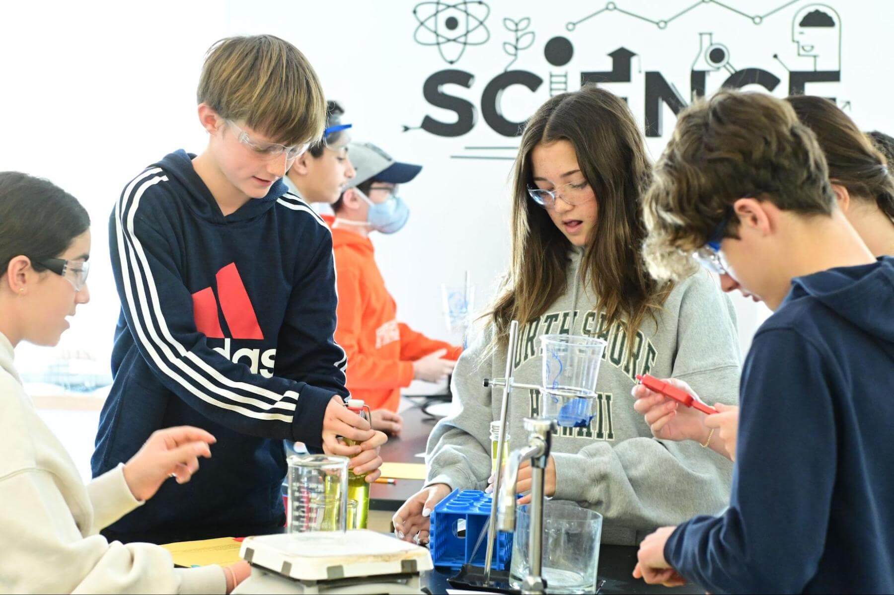 7th Grade students at Ethical Culture Fieldston School perform a science experiment.