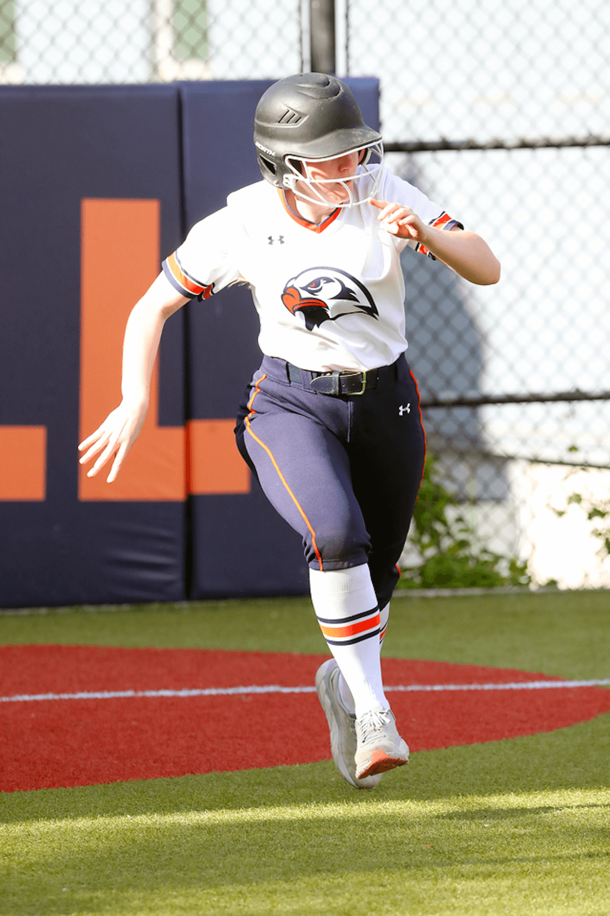 An Ethical Culture Fieldston softball player participates at Spring Fling.