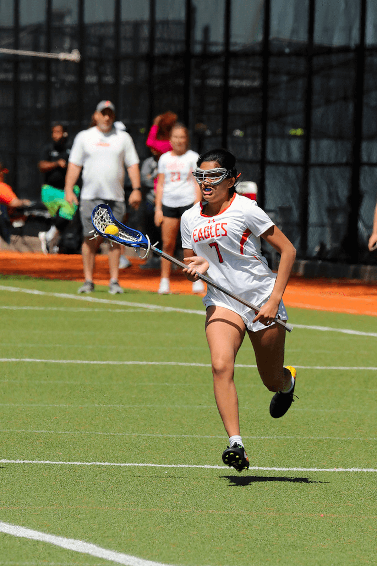 An Ethical Culture Fieldston lacrosse player participates at Spring Fling.