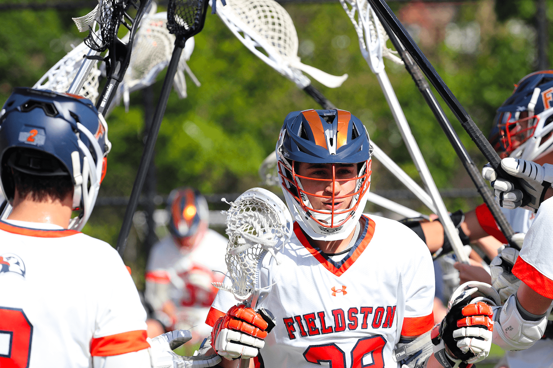 An Ethical Culture Fieldston lacrosse player plays at Spring Fling.