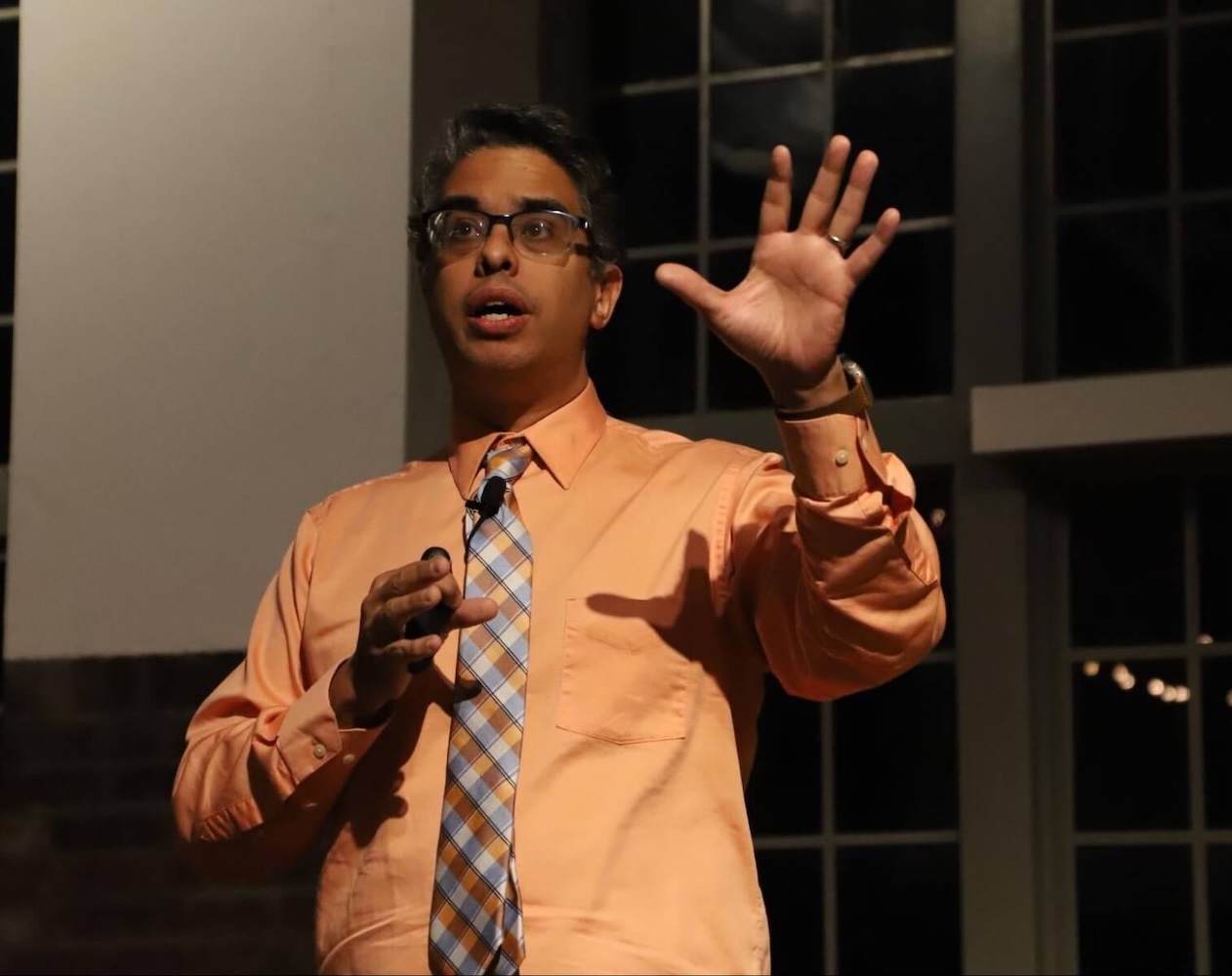 Ethical Culture Fieldston School alum Elbert Garcia ’93 speaks at the TEDxECFS event.