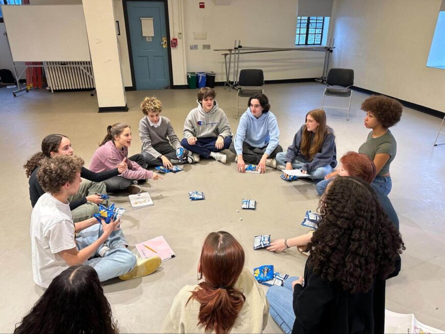 Ethical Culture Fieldston School theatre and drama students rehearse.