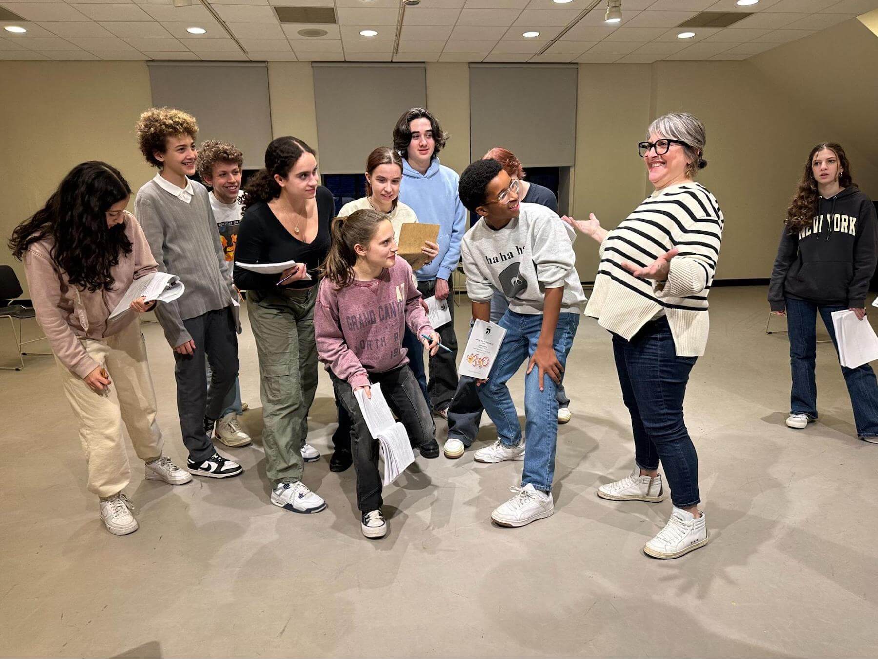 Ethical Culture Fieldston School theatre and drama students rehearse.