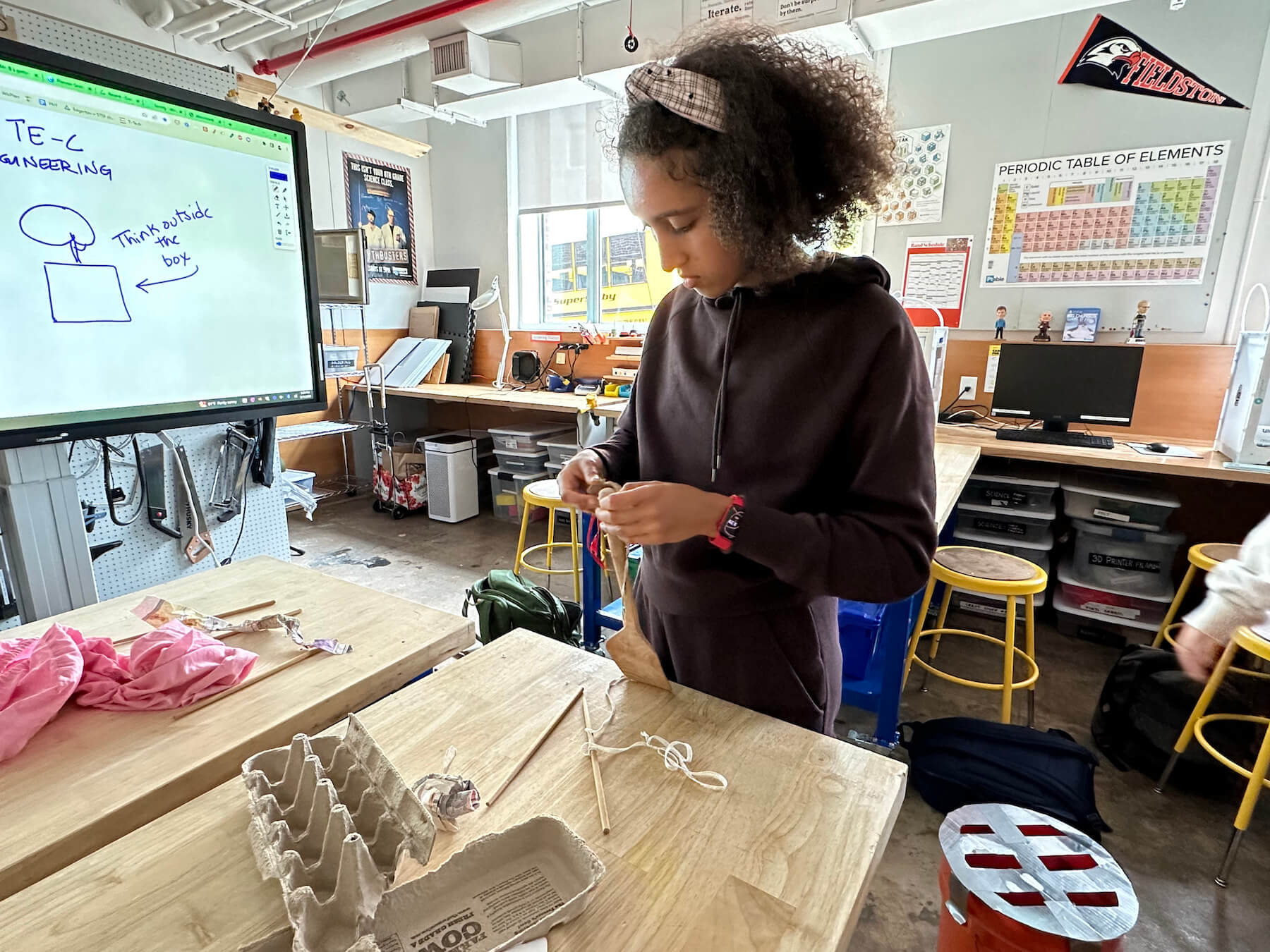 An Ethical Culture Fieldston School student takes an engineering class.