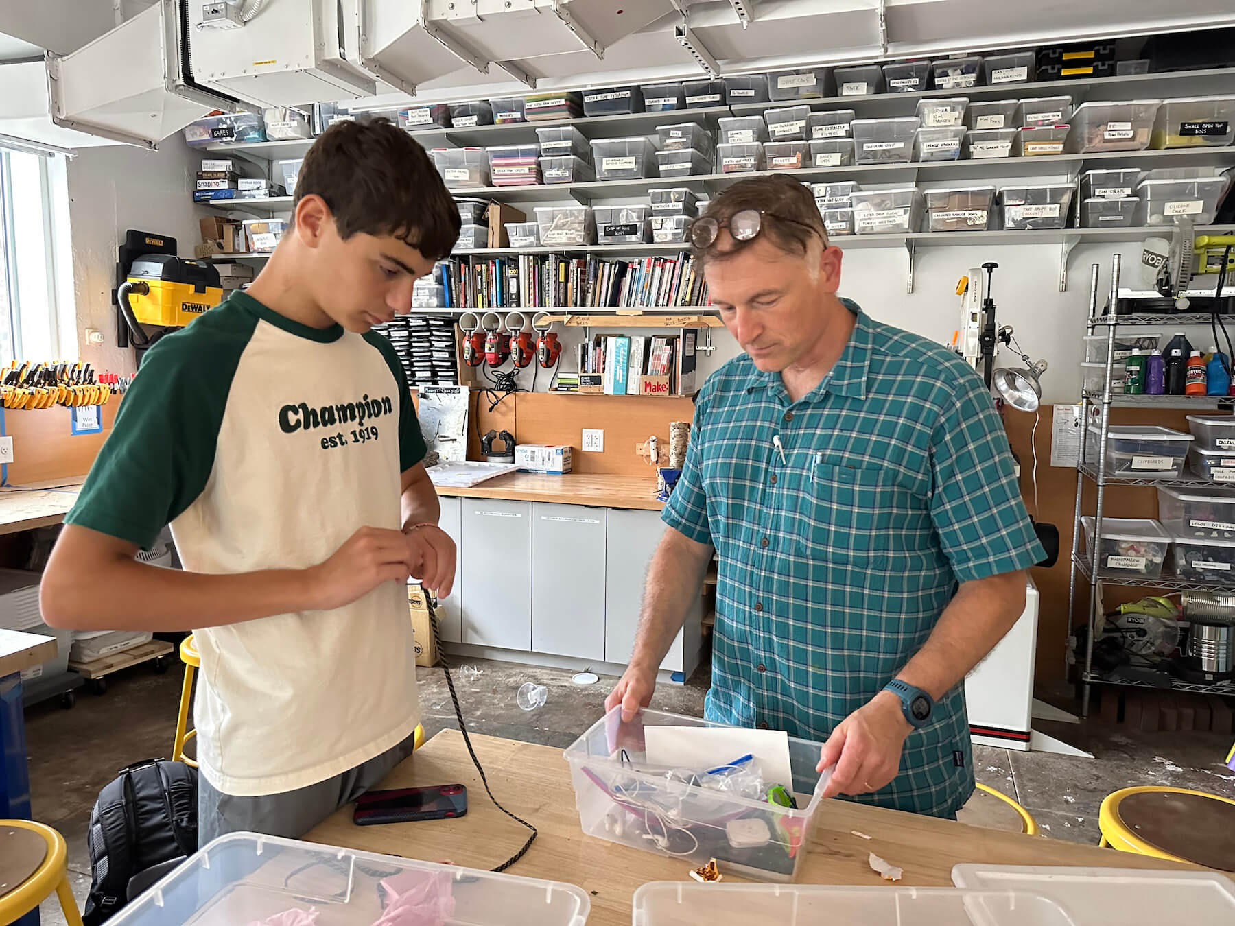 An Ethical Culture Fieldston School student takes an engineering class.