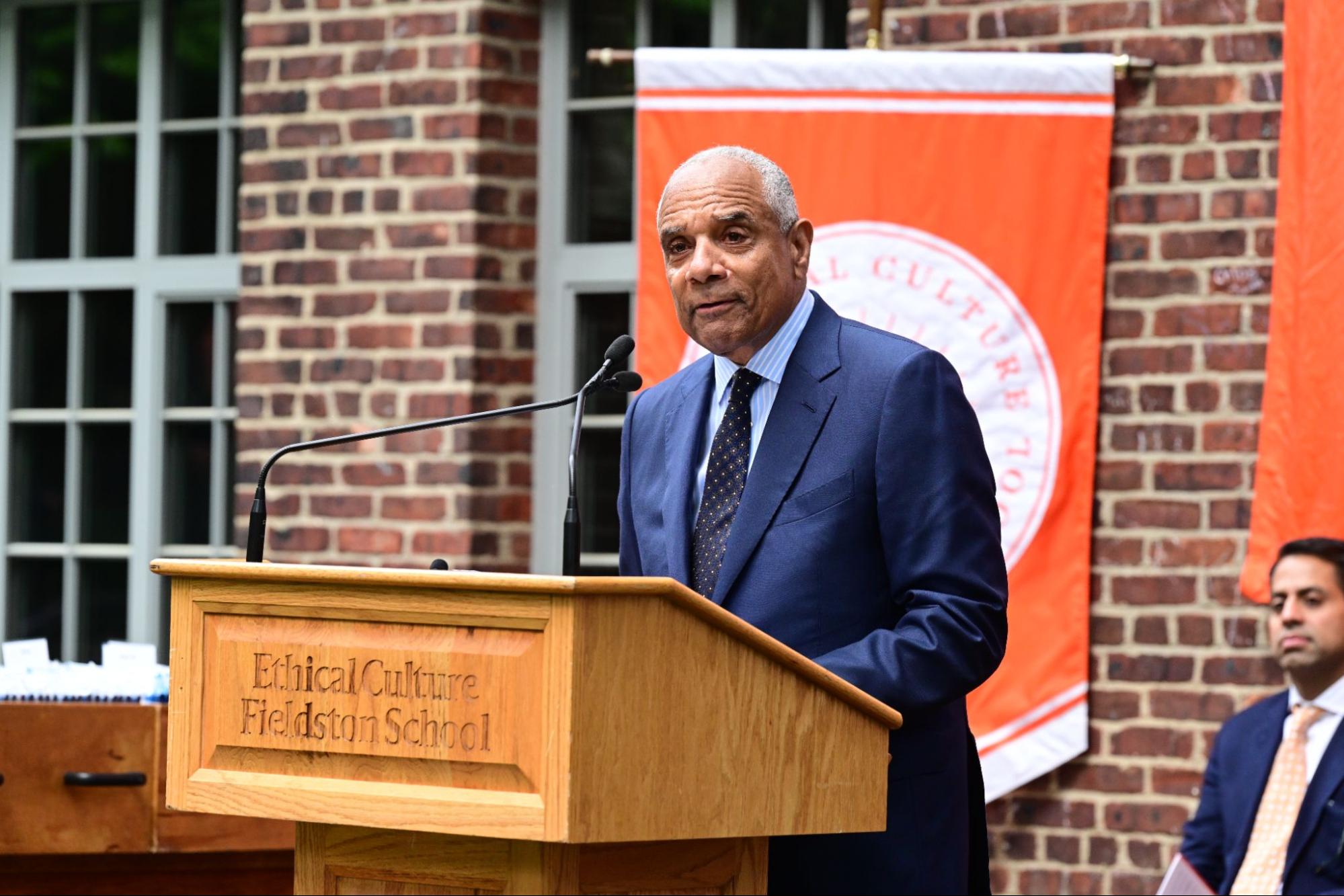 Ethical Culture Fieldston School Commencement speaker speaks to crowd