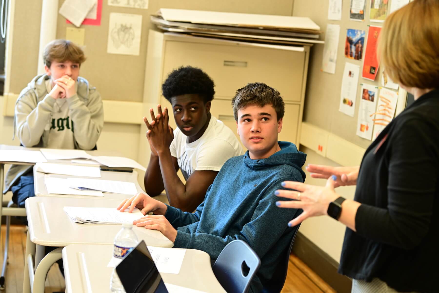 Ethical Culture Fieldston School Upper School students sitting in classroom during the College Symposium