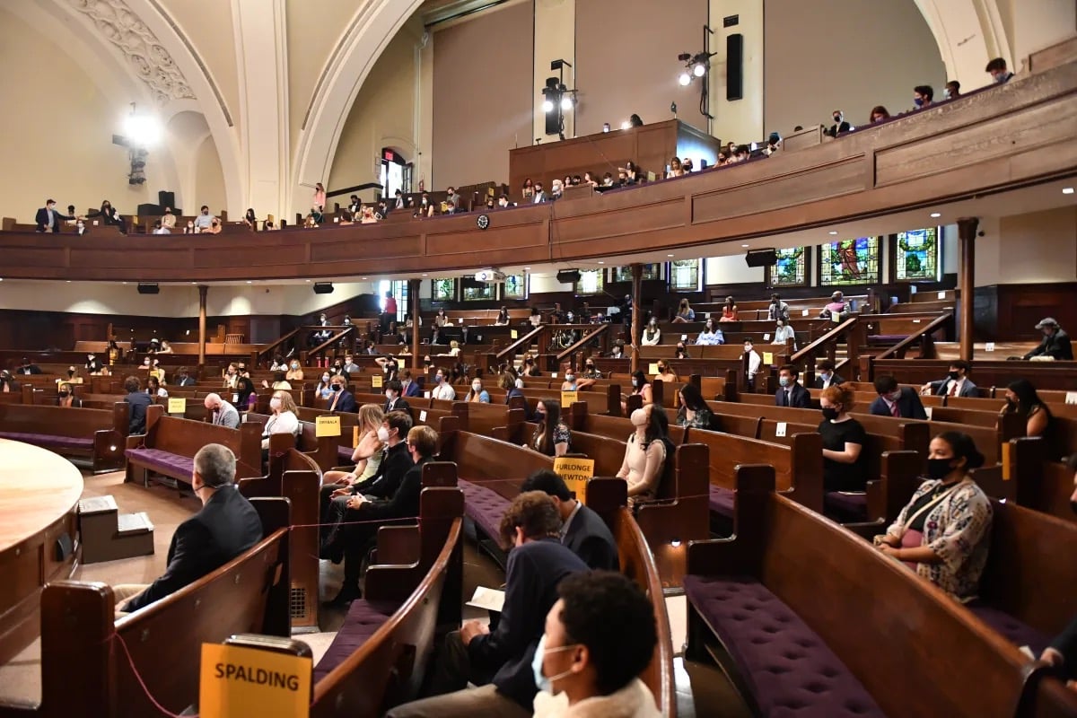 Wide shot of auditorium on Founder's Day