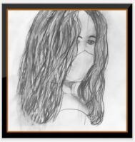 Drawing of girl by student