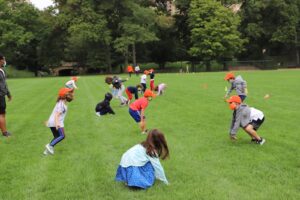 Students participate in outdoor P.E. class