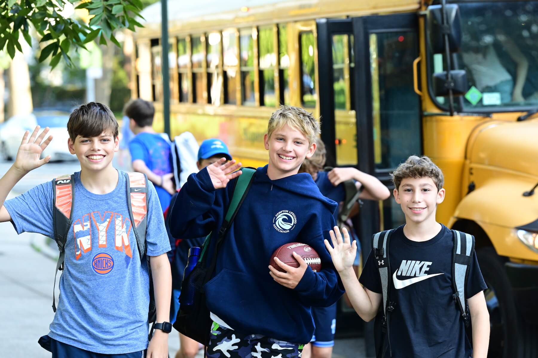 Three Ethical Culture Fieldston School students on the first day of school