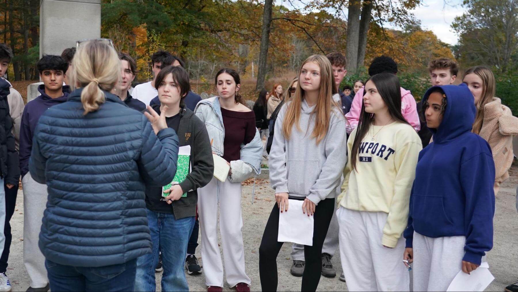 ECFS Upper Schoolers on outdoor field trip
