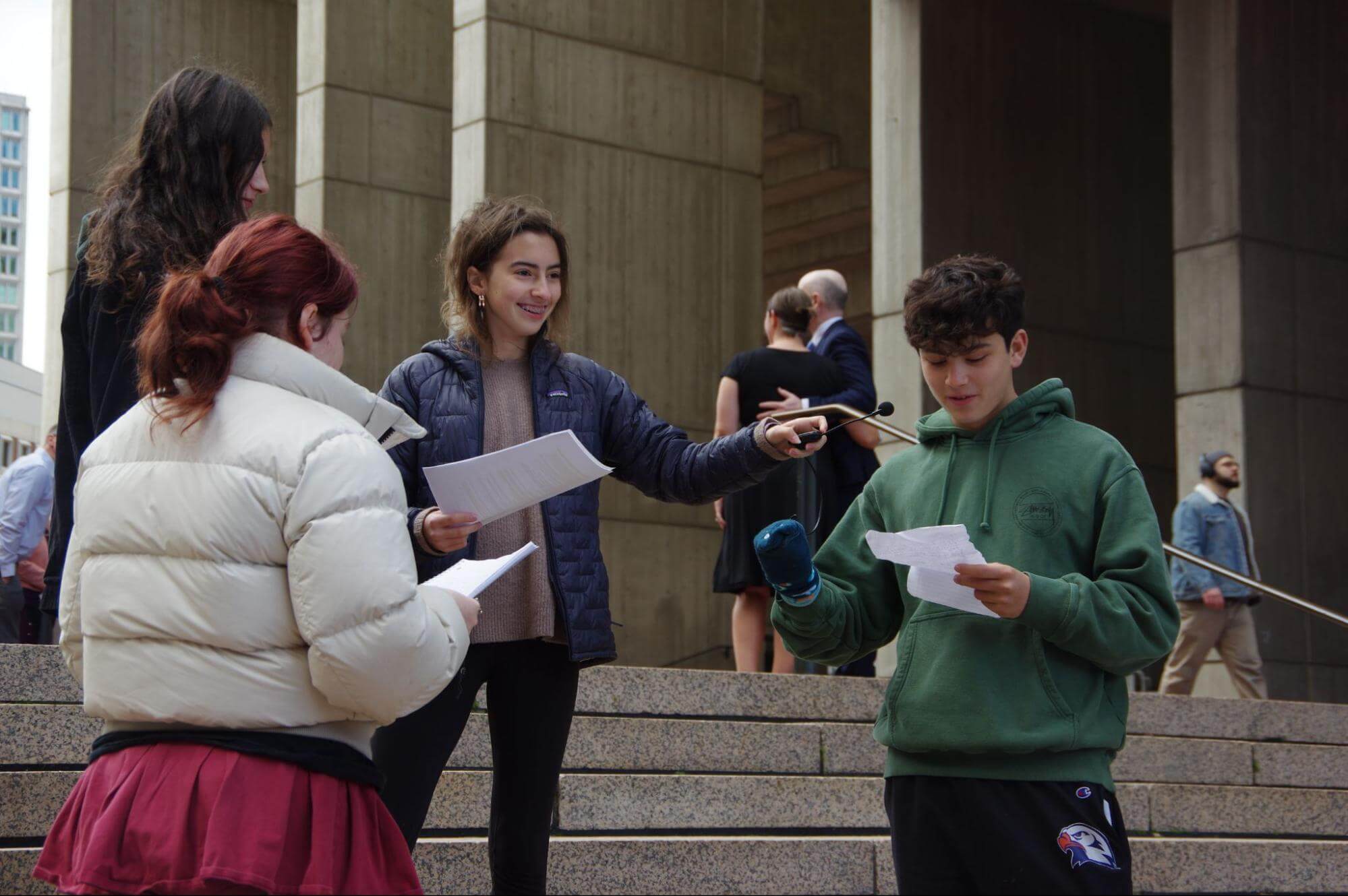 ECFS Upper Schoolers on outdoor field trip