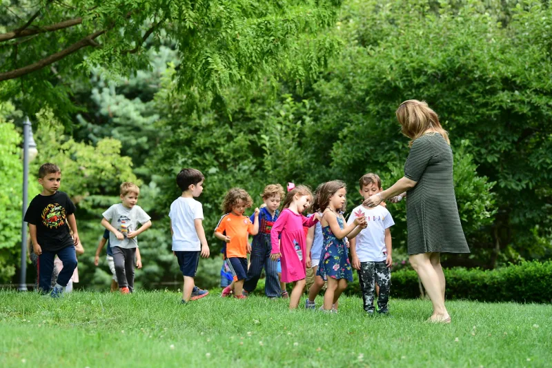 Fieldston Lower Pre-K students enjoy outdoor play.