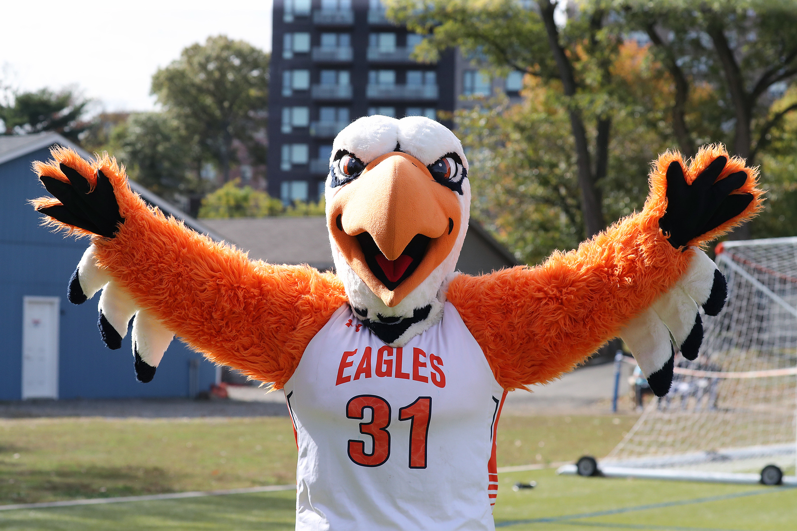 Fieldston Eagle poses on Upper Field