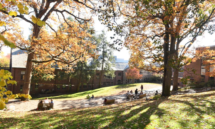 Campus shot of the ECFS Quad during fall